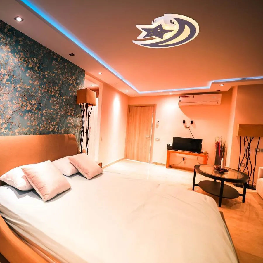 Lustra LED ELLY 36W, Luna si Stea, lumina Rece/Calda/Neutra, Maro ModernLight Concept