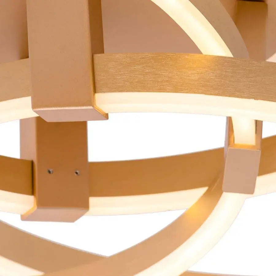 Lustra LED cu telecomanda POSITANO 174W, Impletita, lumina Rece/Calda/Neutra, Dimabila, Auriu Periat ModernLight Concept