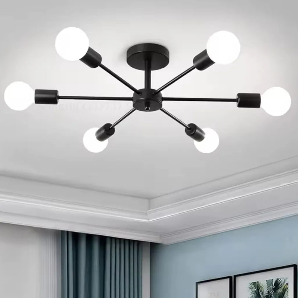 Lustra Mikkos 6XE27 Negru ModernLight Concept