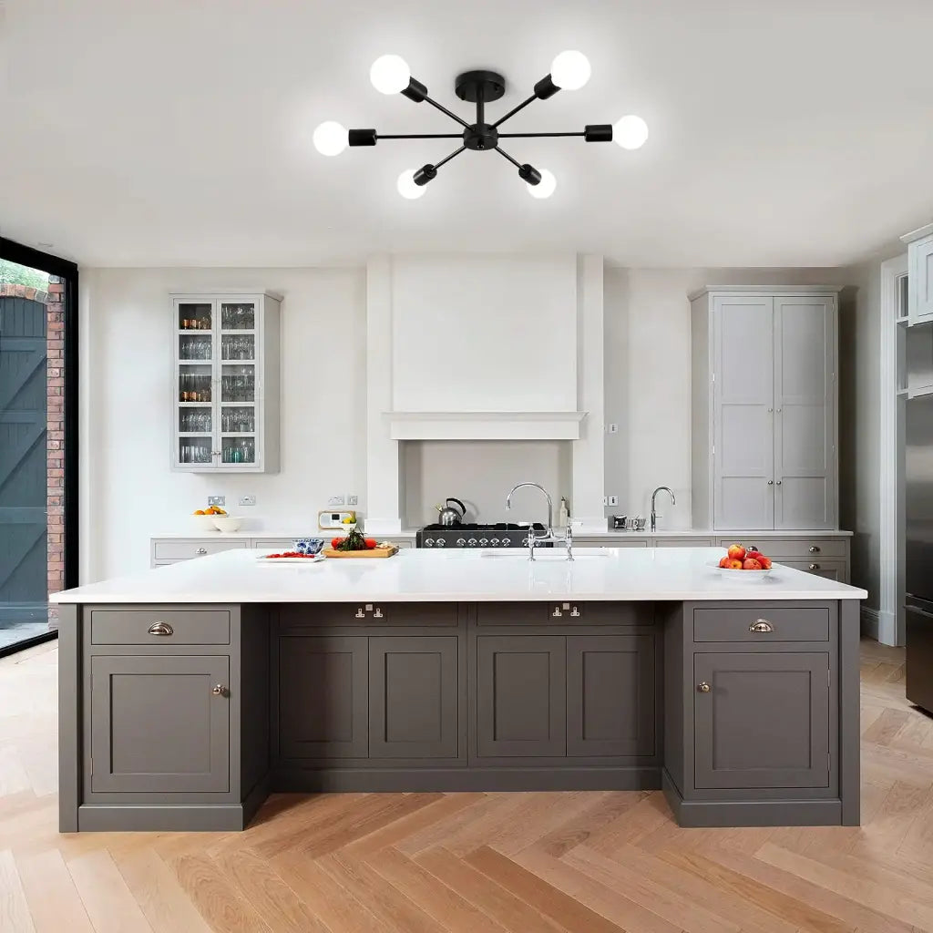 Lustra Mikkos 6XE27 Negru ModernLight Concept