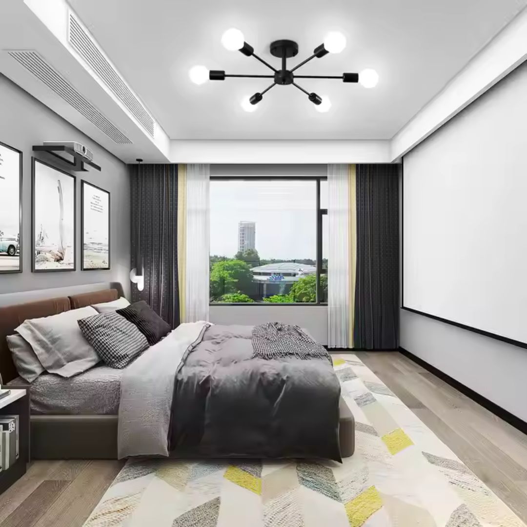 Lustra Mikkos 6XE27 Negru ModernLight Concept