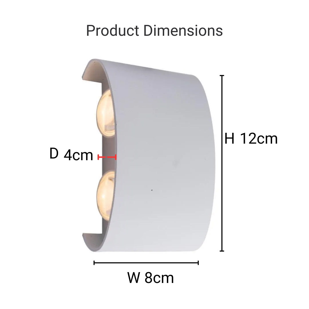 Fantas Aplica LED de Exterior si Interior, 4 Surse x 1W, IP65, Metalic, Alb, 3000K ModernLight Concept