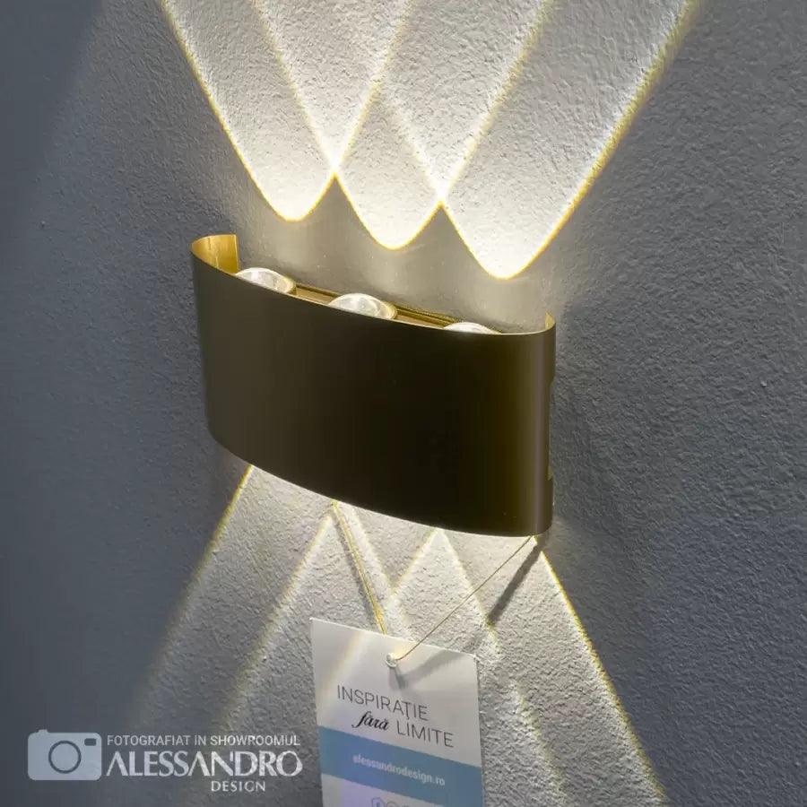 Fantas Aplica LED de Exterior si Interior, 6 Surse x 1W, IP65, Metalic, Auriu, 3000K ModernLight Concept