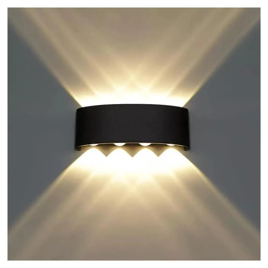 Fantas Aplica LED de Exterior si Interior, 8 Surse x 1W, IP65, Metalic, Negru, 3000K ModernLight Concept