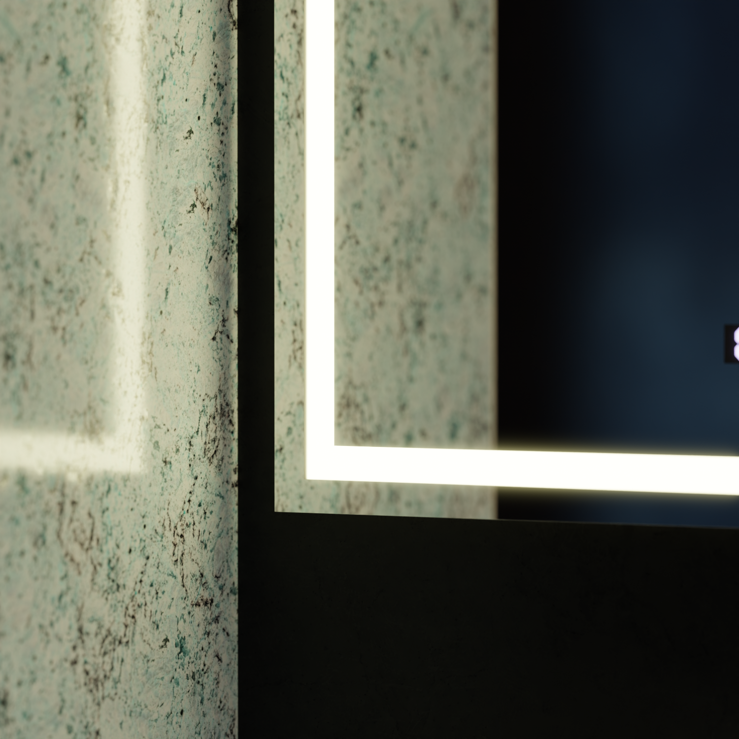 Oglinda LED Rectangulara 120x80cm Verite MotionGlow Marcello, Sistem Dezaburire, Ceas & Termometru, Dimabila ModernLight Concept