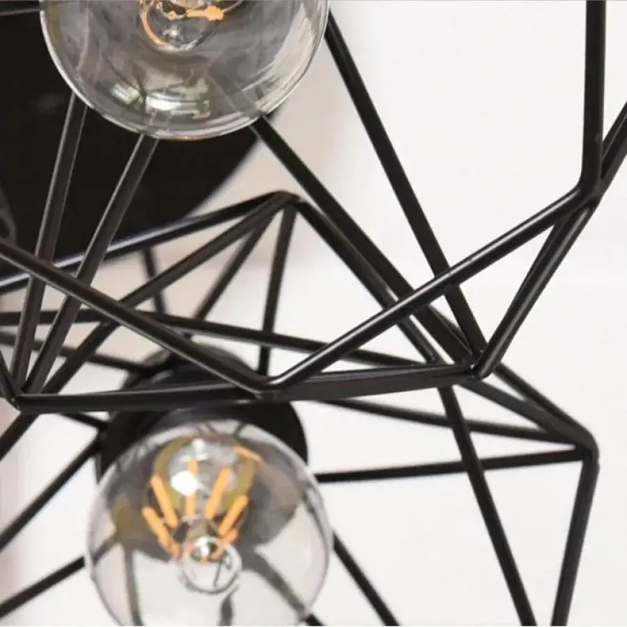 Lustra Forma Diamant, STRUKTUR, 3xE27, Negru, Metal ModernLight Concept