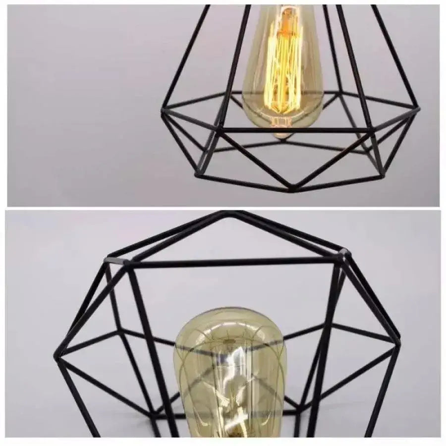 Lustra Forma Diamant, STRUKTUR, 3xE27, Negru, Metal ModernLight Concept