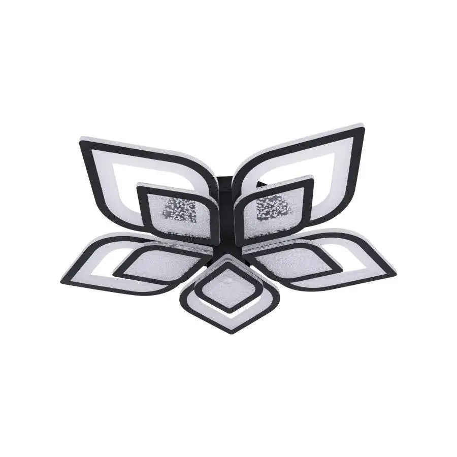 Lustra LED cu telecomanda DALIA 170W, 5 Petale, lumina Rece/Calda/Neutra, Dimabila, Negru ModernLight Concept