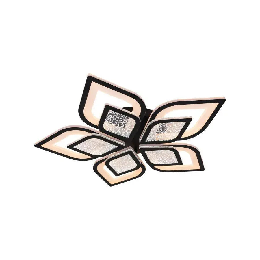 Lustra LED cu telecomanda DALIA 170W, 5 Petale, lumina Rece/Calda/Neutra, Dimabila, Negru ModernLight Concept