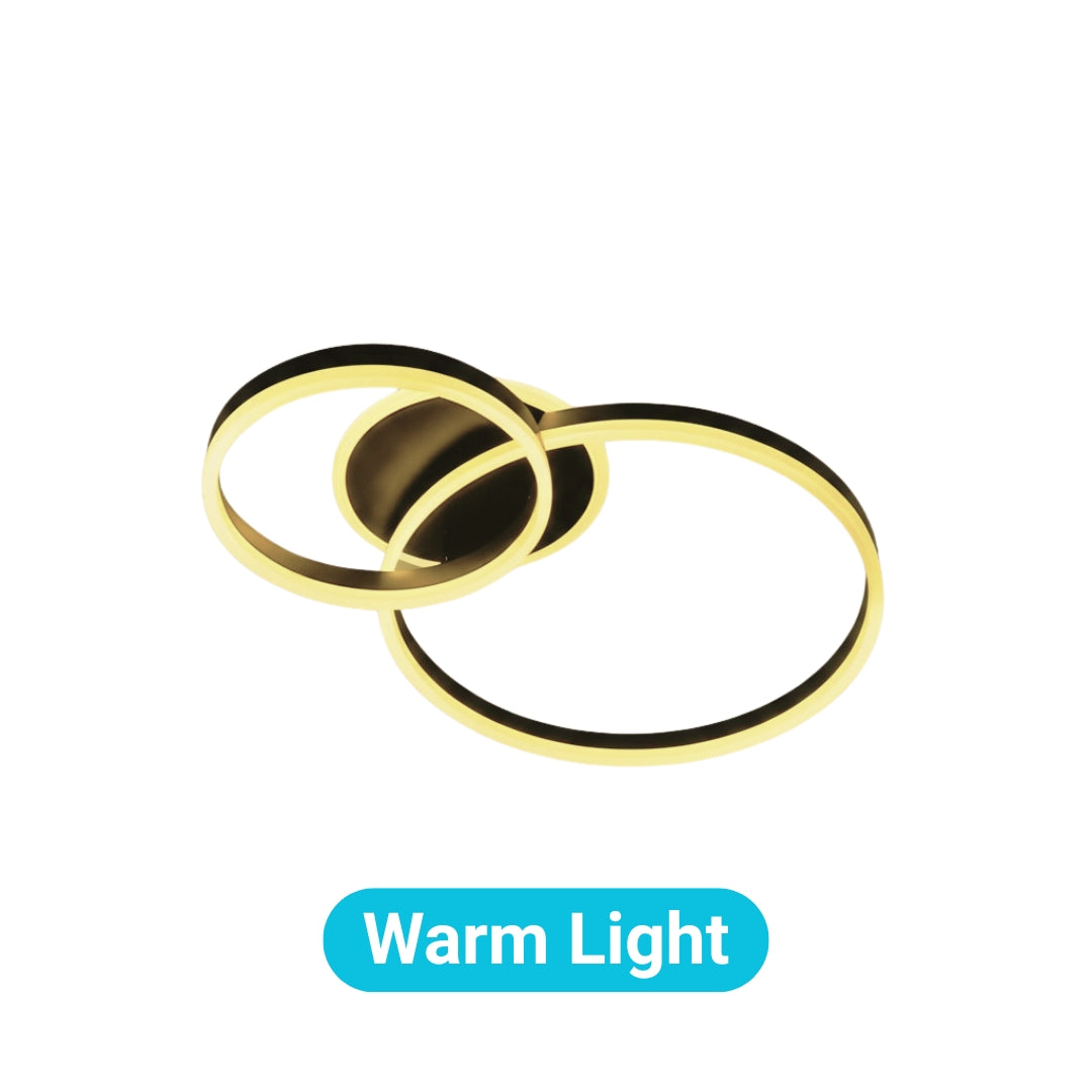 Lustra LED cu telecomanda ELISABETH 71W, 2 Cercuri, lumina Rece/Calda/Neutra, Dimabila, Negru ModernLight Concept