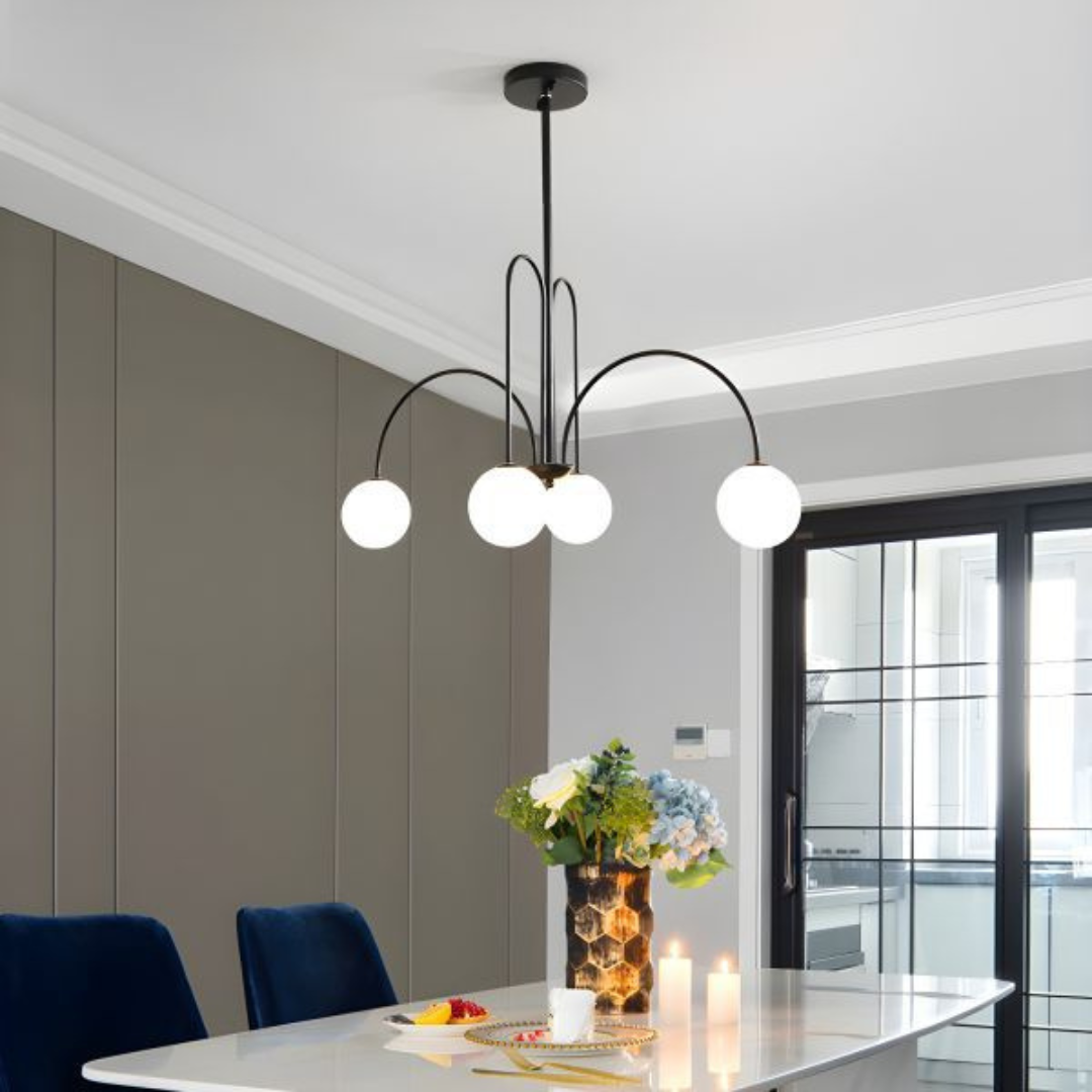 Lustra cu Abajur, Torino, 4xE14, Negru, Metal ModernLight Concept