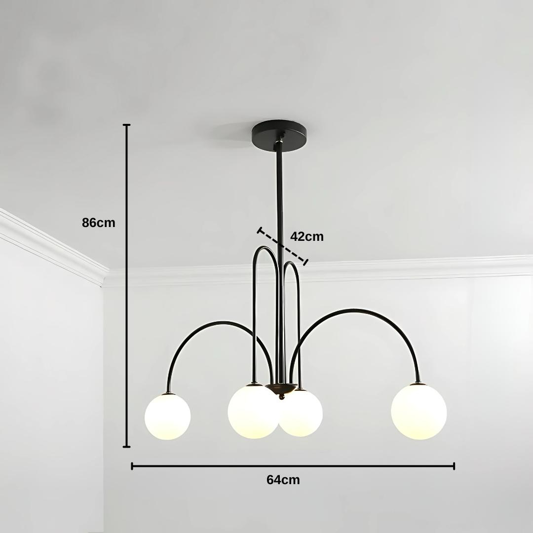 Lustra cu Abajur, Torino, 4xE14, Negru, Metal ModernLight Concept