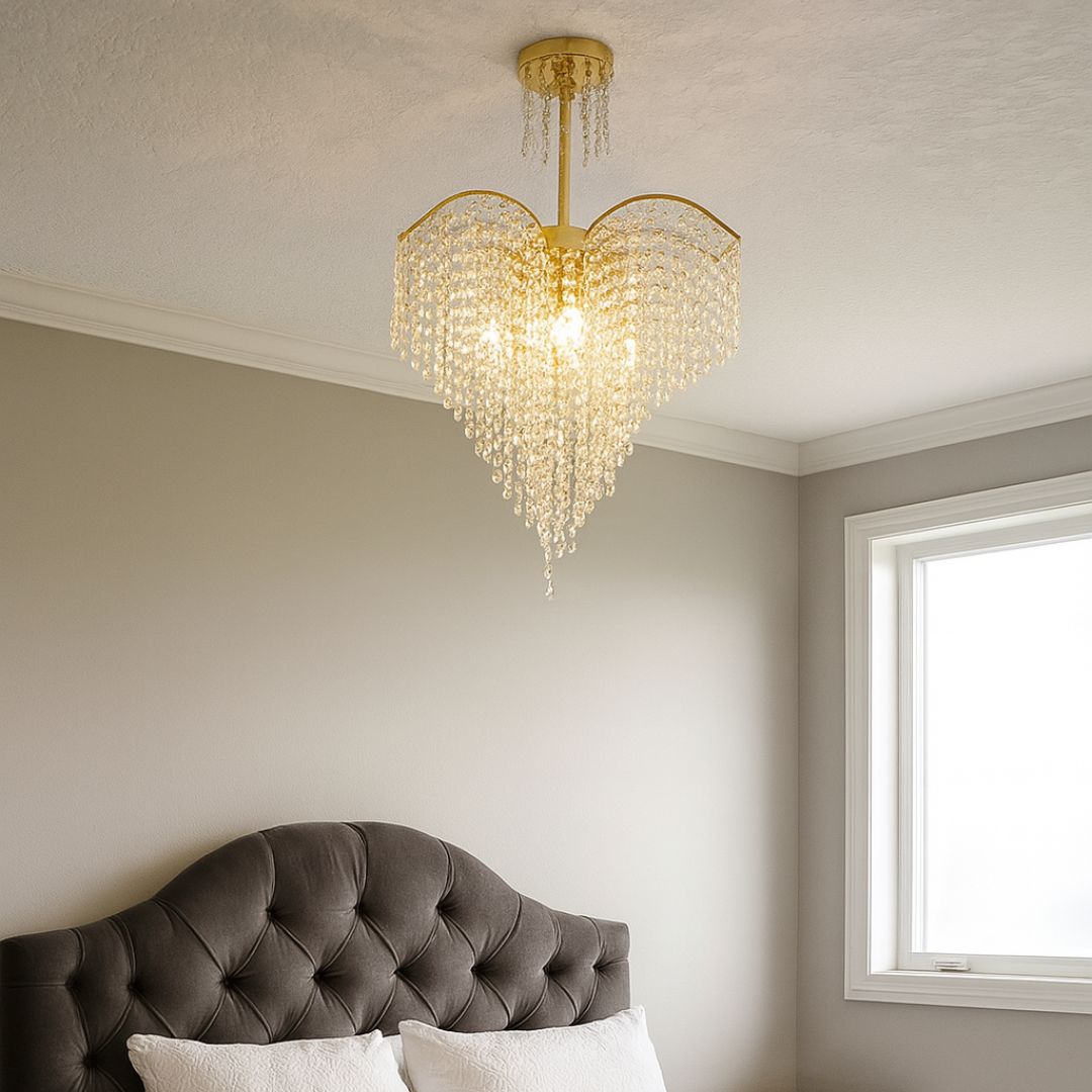 Candelabru Cristal CONWY Eleganza, 4xE27, Diametru 47cm, Auriu ModernLight Concept