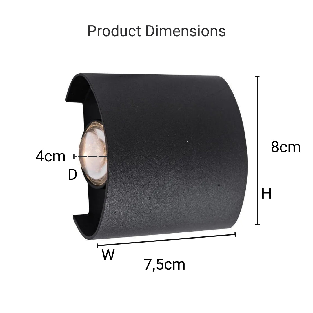 Fantas Aplica LED de Exterior si Interior, 2 Surse x 1W, IP65, Metalic, Negru, 3000K ModernLight Concept