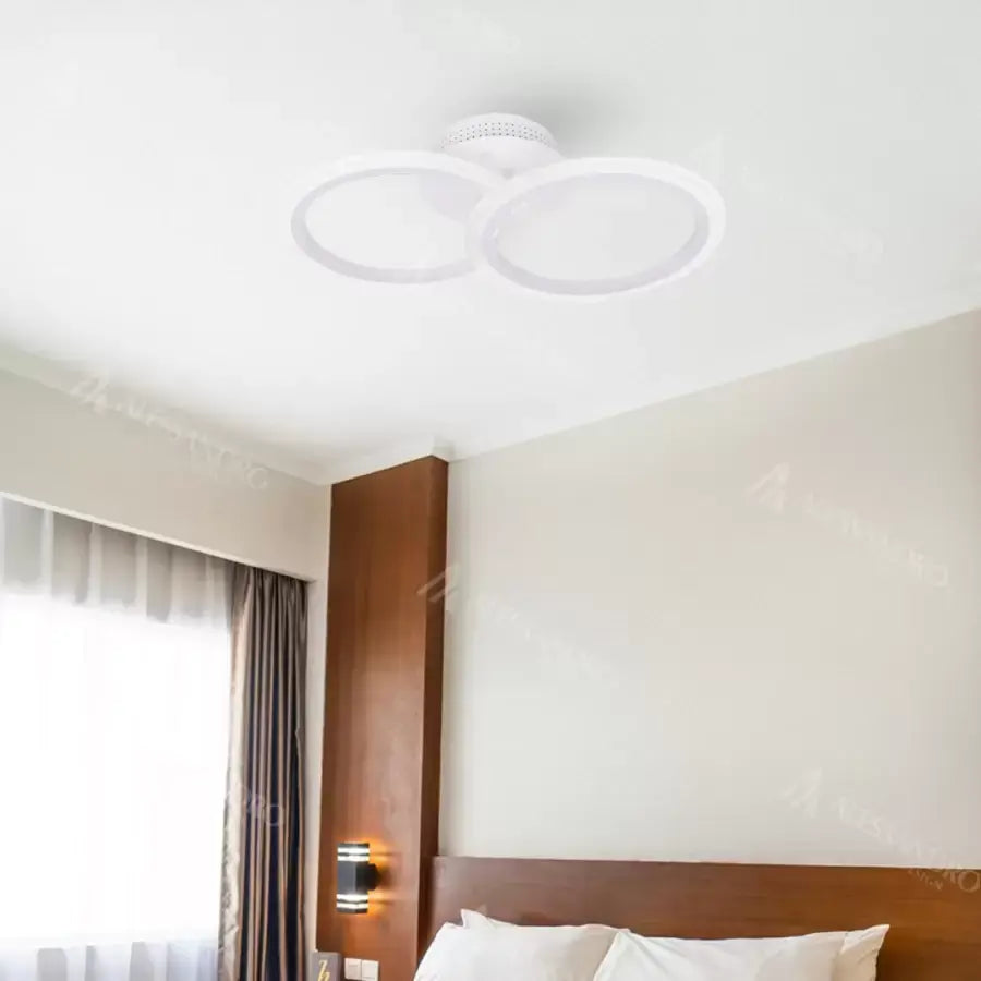 Lustra LED cu telecomanda BETTY 28W, 2 Cercuri, lumina Rece/Calda/Neutra, Dimabila, Alb ModernLight Concept