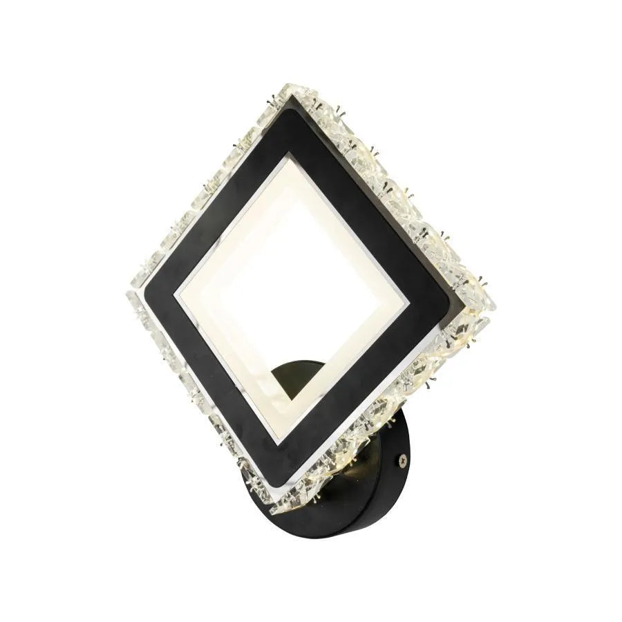 Aplica LED TERRANO cu Cristale, Patrat, 24W, Lumina Rece/Calda/Neutra, Negru & Inox ModernLight Concept