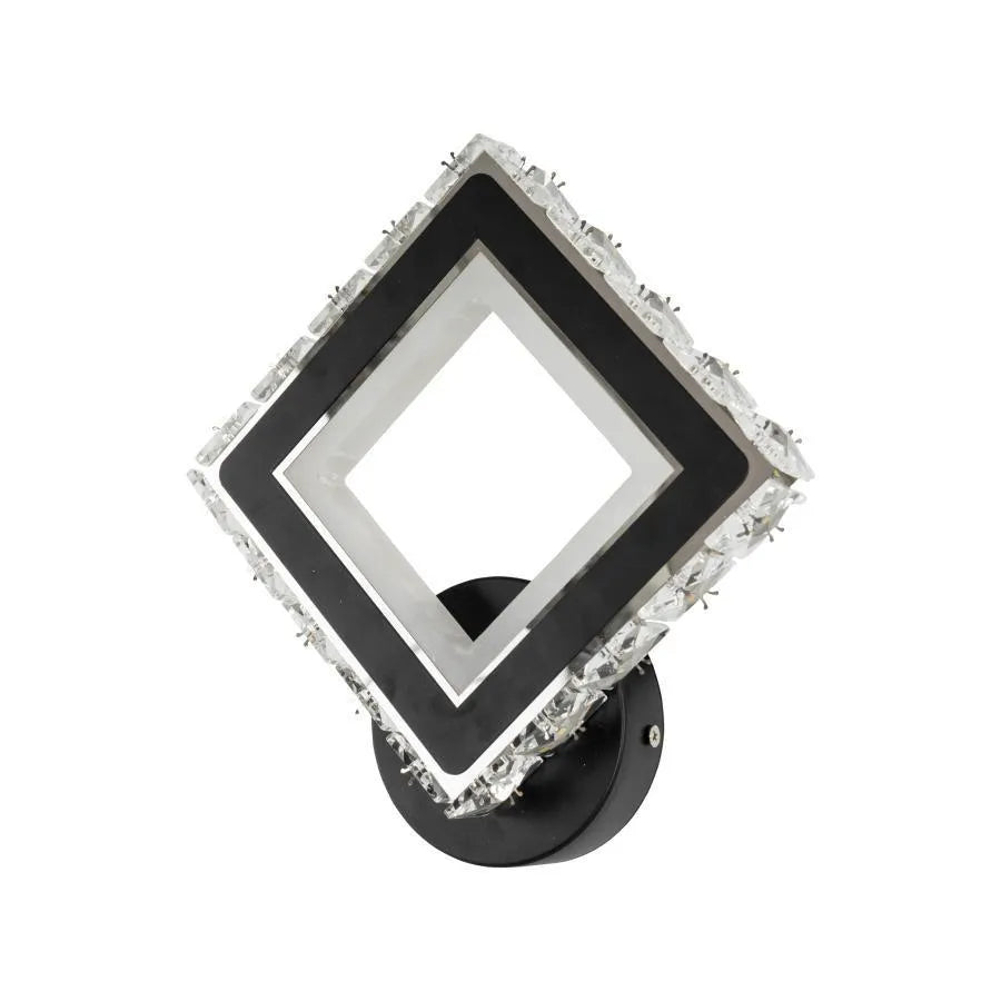 Aplica LED TERRANO cu Cristale, Patrat, 24W, Lumina Rece/Calda/Neutra, Negru & Inox ModernLight Concept