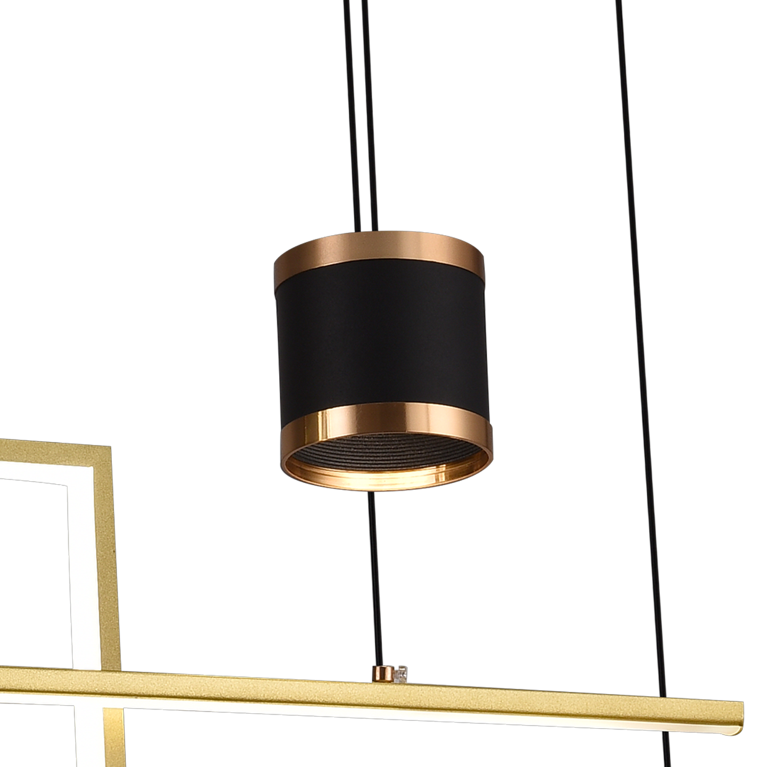 Lustra LED suspendata cu telecomanda DENISSE 64W, lumina Rece/Calda/Neutra, Dimabila, Auriu, Inaltime Reglabila, 2233/4GD ModernLight Concept
