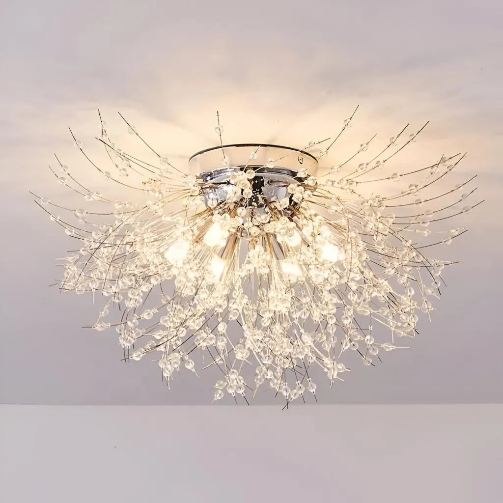 Candelabru Cristal RONDO Vivace, 5x G9, Diametru 40cm, Argintiu Lucios ModernLight Concept