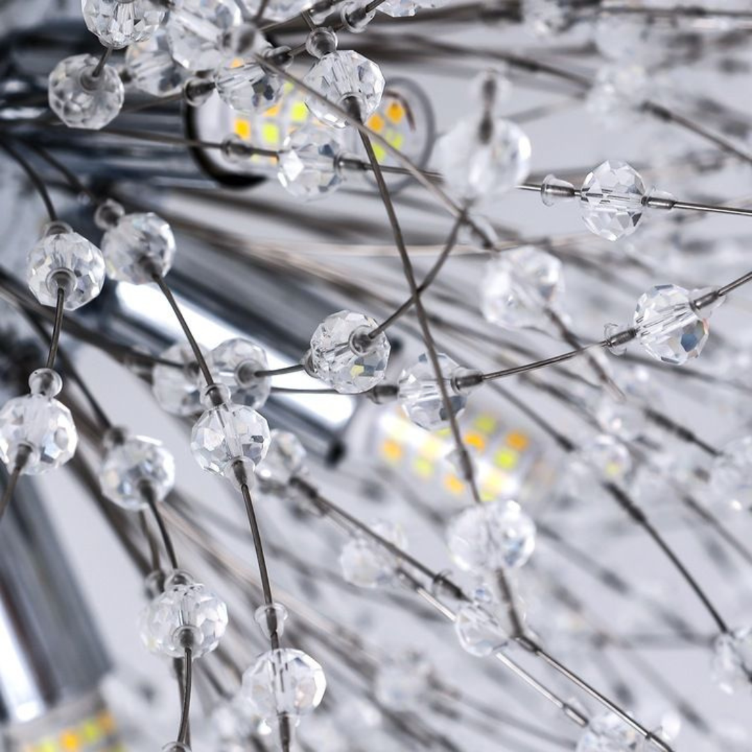 Candelabru Cristal RONDO Vivace, 5x G9, Diametru 40cm, Argintiu Lucios ModernLight Concept