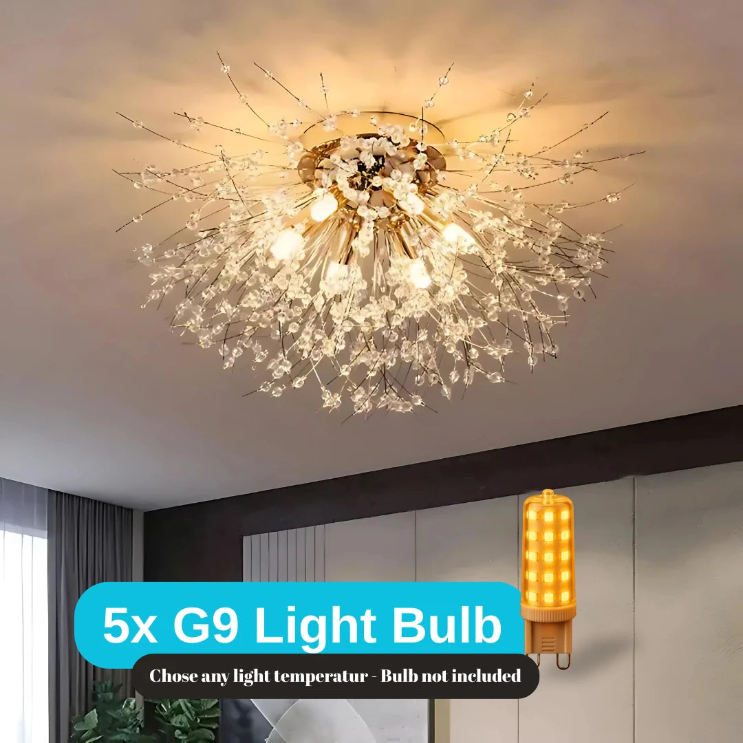 Candelabru Cristal RONDO Vivace, 5x G9, Diametru 40cm, Auriu Lucios ModernLight Concept
