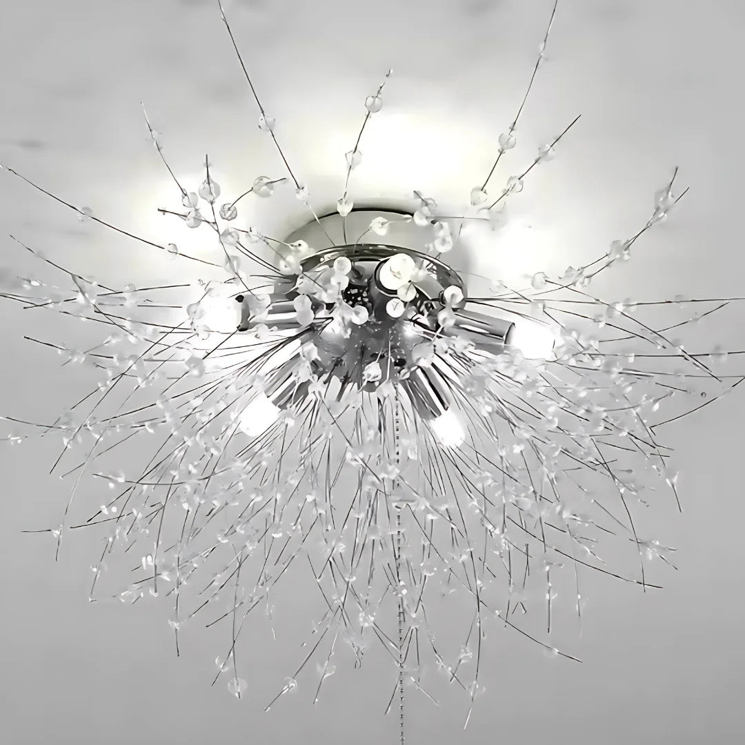 Candelabru Cristal RONDO Vivace, 6x G9, Diametru 49cm, Argintiu Lucios ModernLight Concept