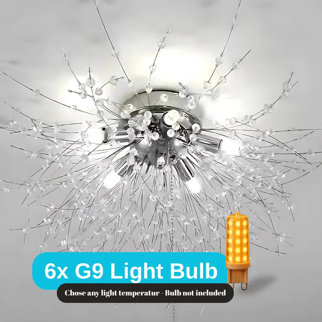 Candelabru Cristal RONDO Vivace, 6x G9, Diametru 49cm, Argintiu Lucios ModernLight Concept