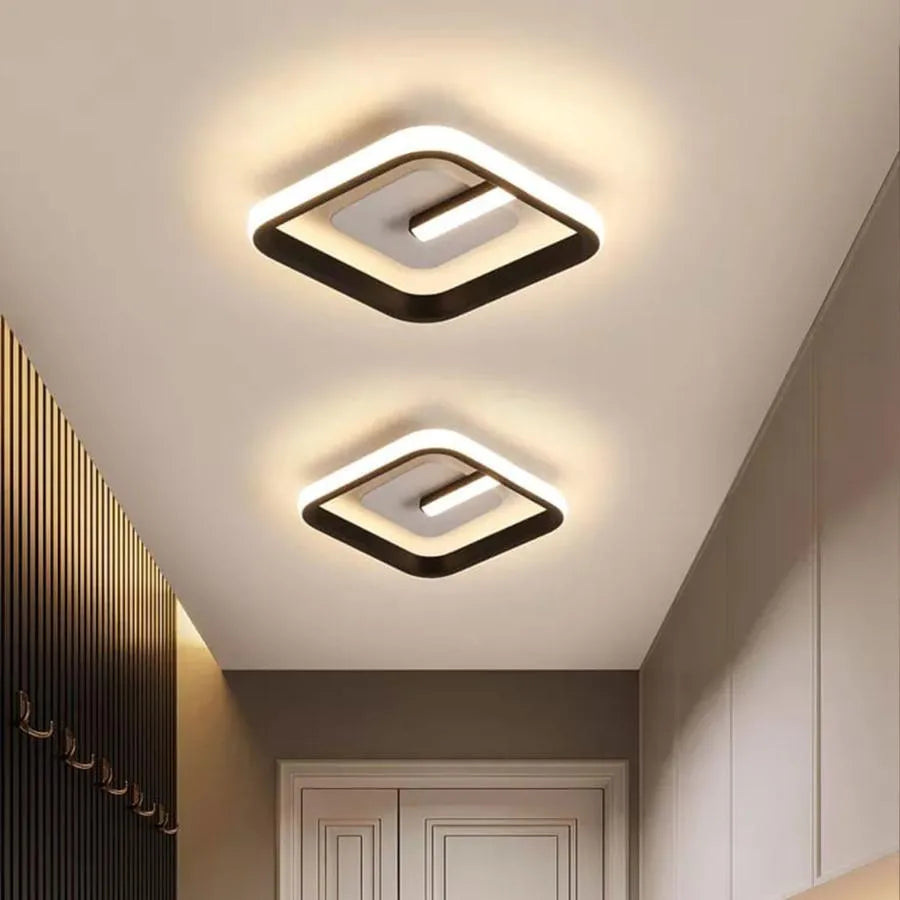 Lustra LED VICTORIA 19W, Patrata, lumina Rece/Calda/Neutra, Negru Alb ModernLight Concept