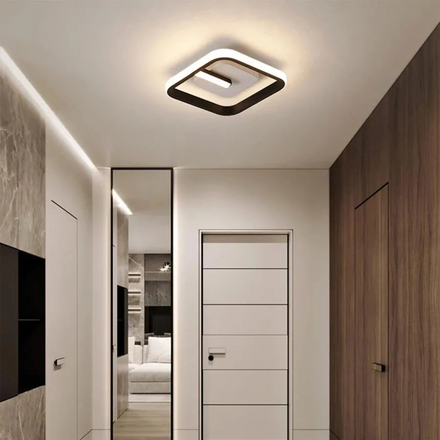 Lustra LED VICTORIA 19W, Patrata, lumina Rece/Calda/Neutra, Negru Alb ModernLight Concept
