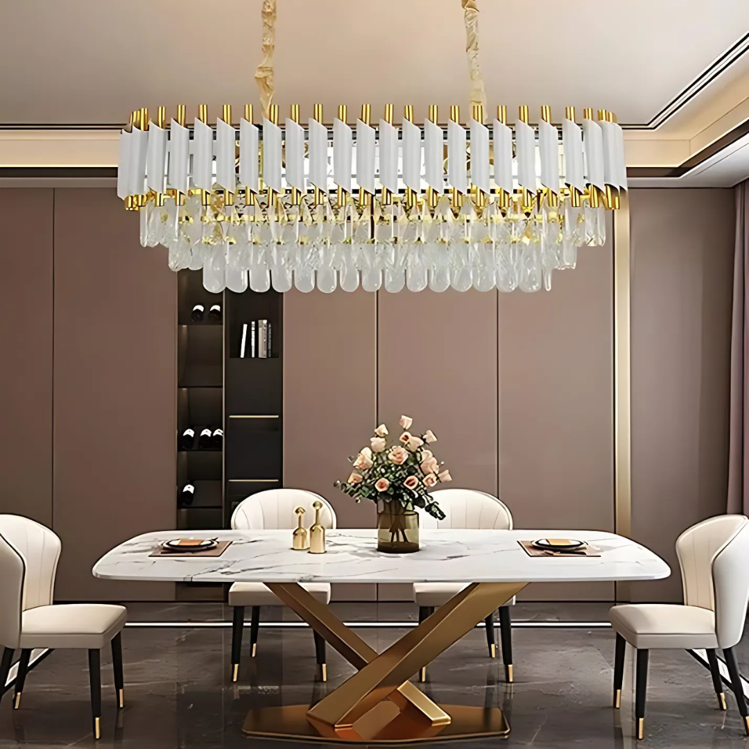 Candelabru Cristal VERSAILLES Regalis, Diametru 80cm, 10xE14, Alb, Inaltime reglabila ModernLight Concept