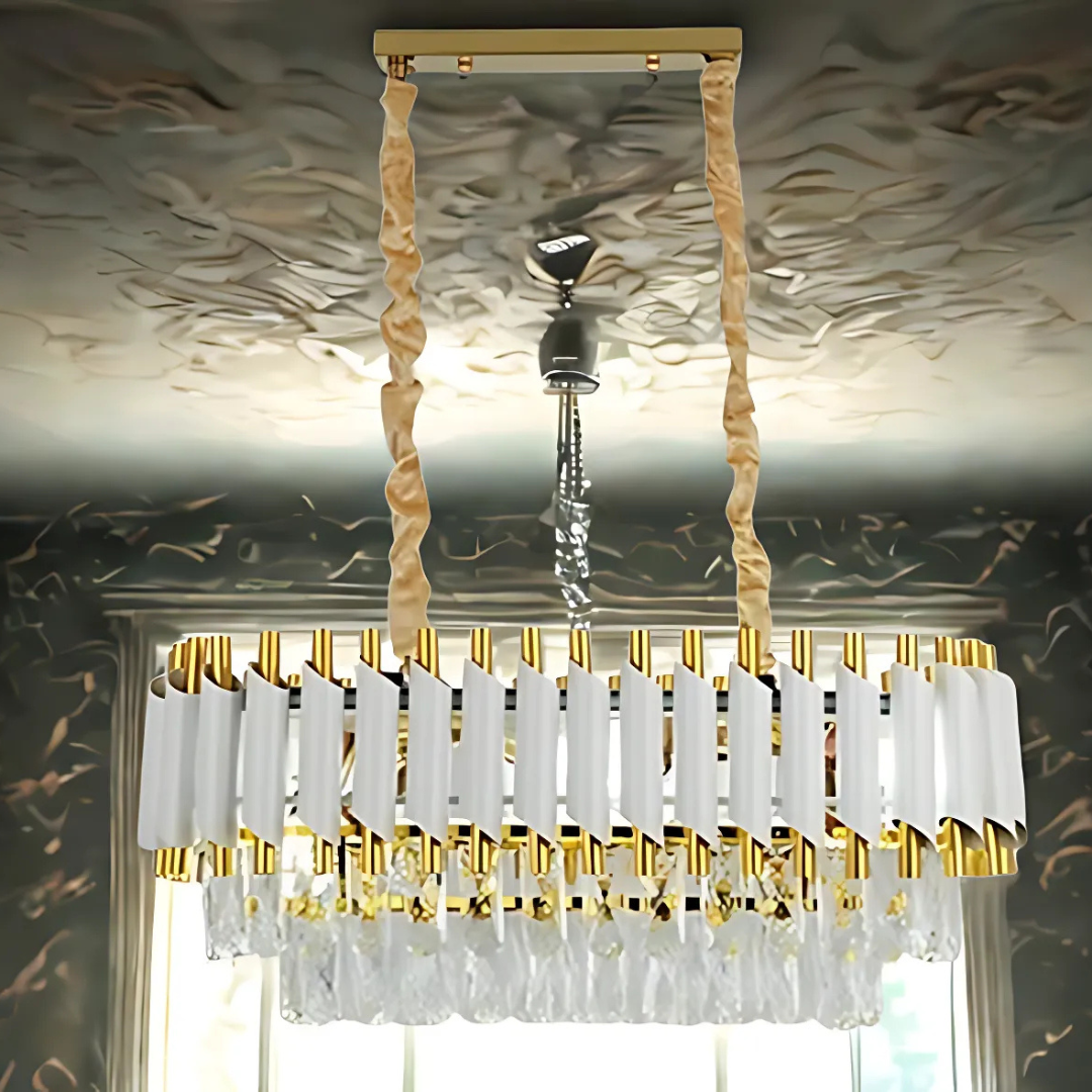 Candelabru Cristal VERSAILLES Regalis, Diametru 80cm, 10xE14, Alb, Inaltime reglabila ModernLight Concept