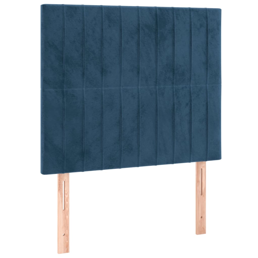 Pat box spring cu saltea, albastru închis, 80x200 cm, catifea GartenMobel Dekor