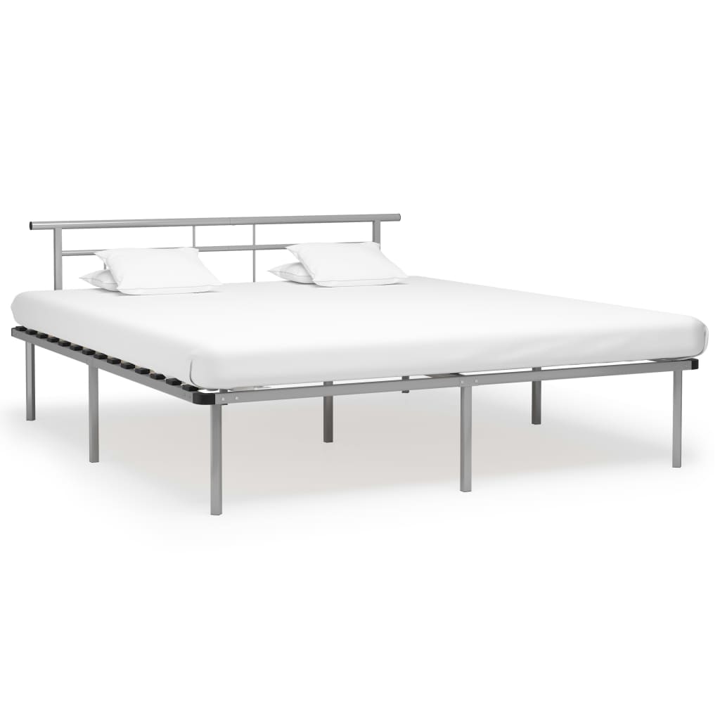 Cadru de pat, gri, 180x200 cm, metal GartenMobel Dekor