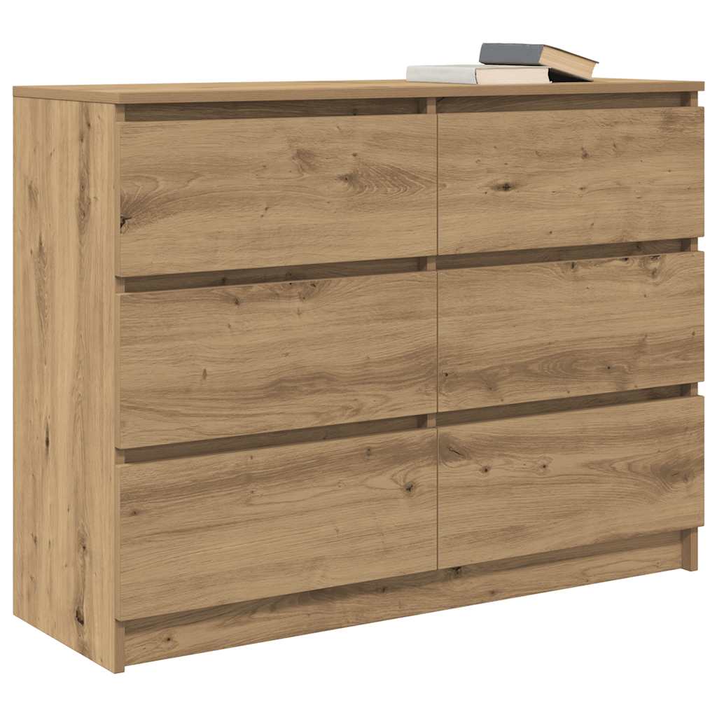 Bufetă Stejar Artisan 100x35x76 cm Lemn prelucrat GartenMobel Dekor