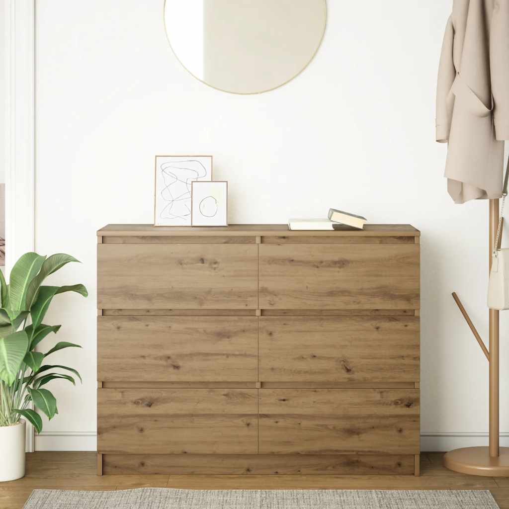 Bufetă Stejar Artisan 100x35x76 cm Lemn prelucrat GartenMobel Dekor