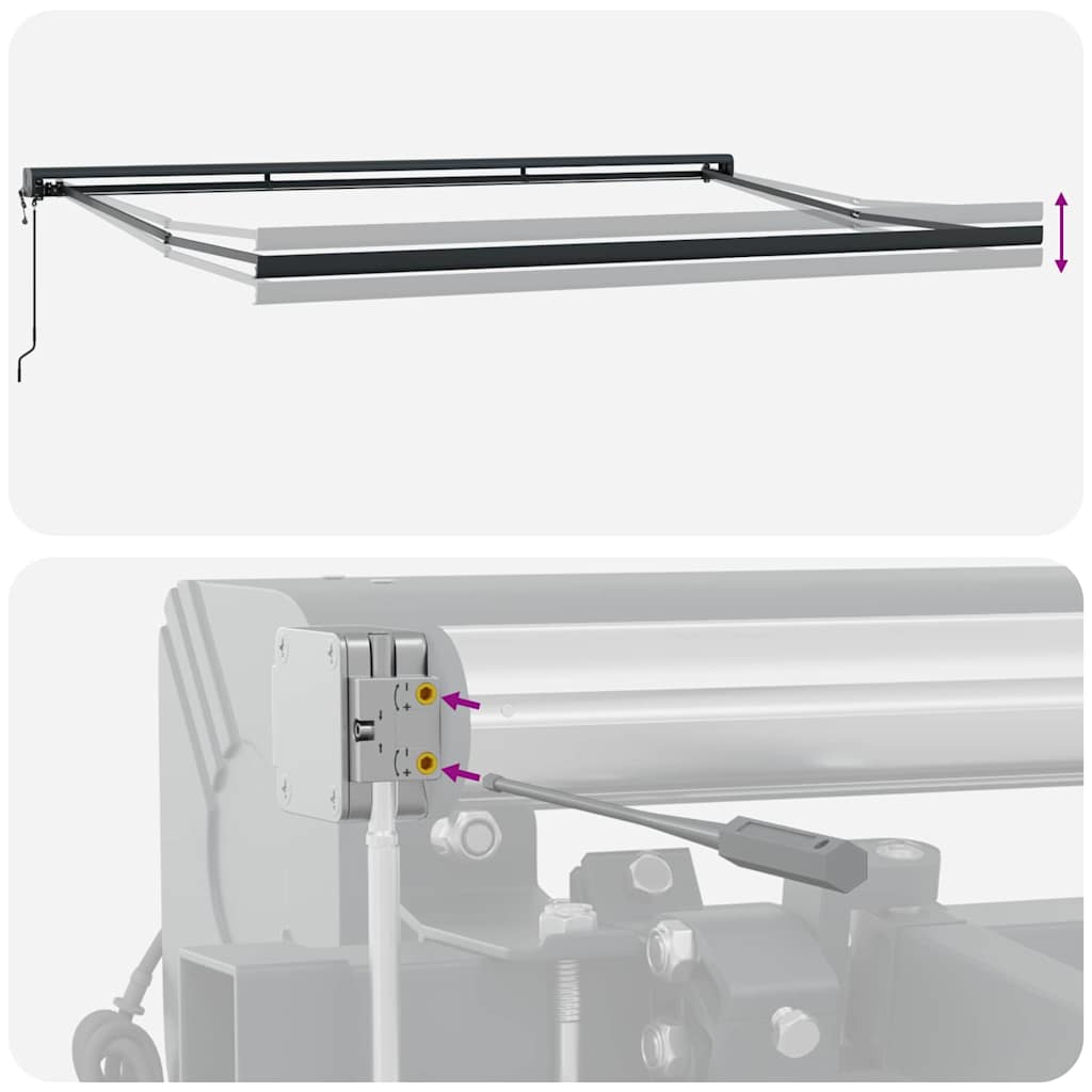 Cortina Retractabilă Manual Antracit 400 × 300 cm GartenMobel Dekor