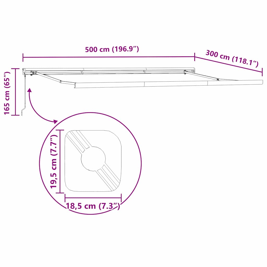 Cortina Retractabilă Albastru și Alb 500 × 300 cm GartenMobel Dekor