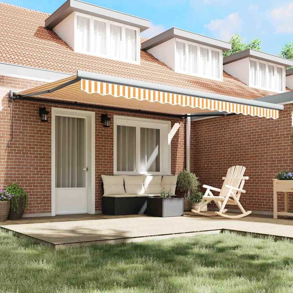 Cortina Retractabilă Manual portocaliu și alb 450 × 300 cm GartenMobel Dekor