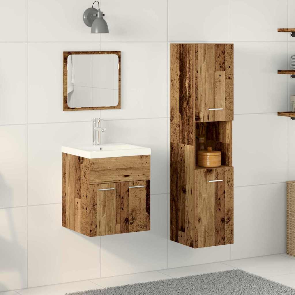 Set de Mobilă pentru Baie 4 pcs Lemn Vechi 41 x 38.5 x 46 cm GartenMobel Dekor