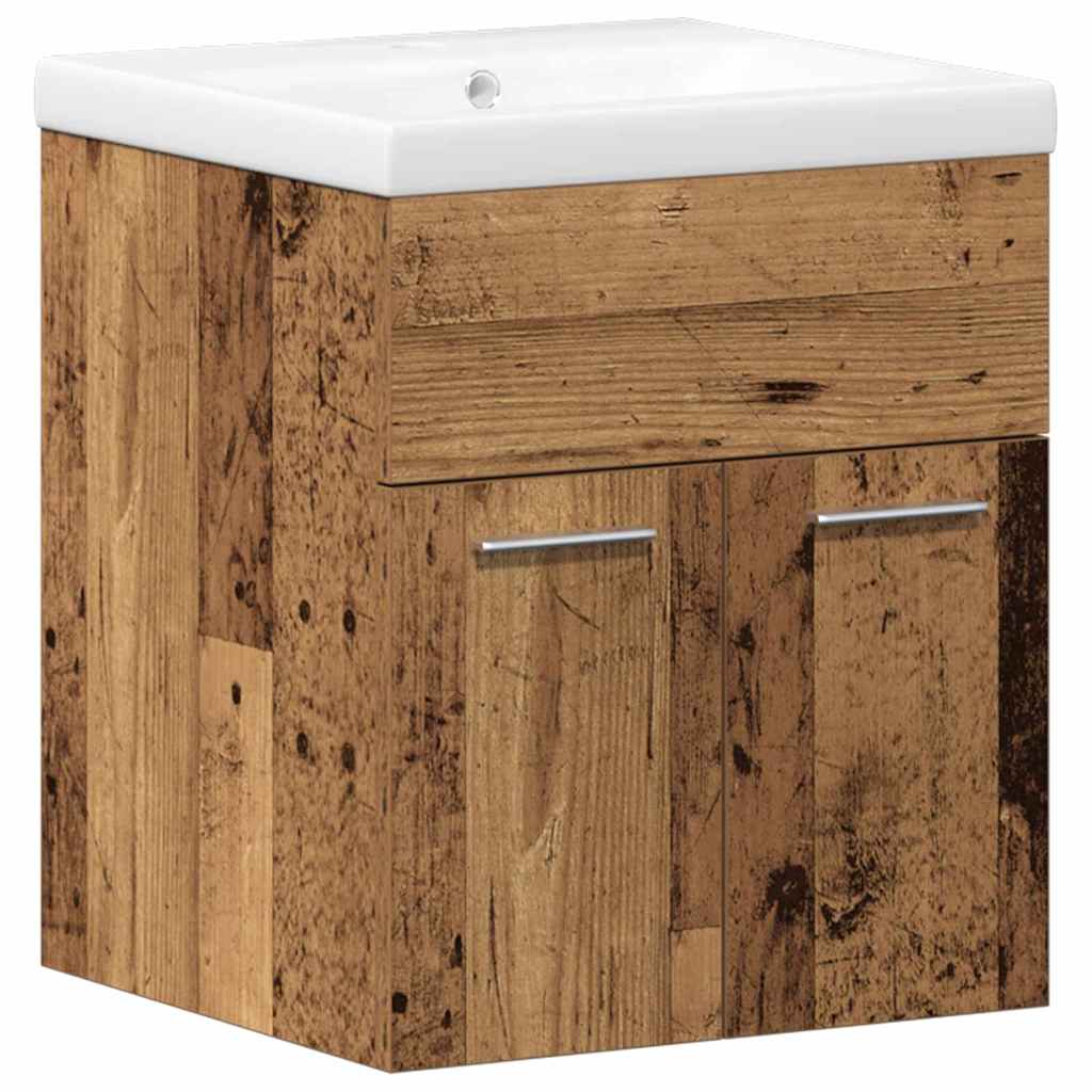 Set de mobilier pentru baie 3 pcs Lemn Vechi 41 x 38.5 x 46 cm GartenMobel Dekor