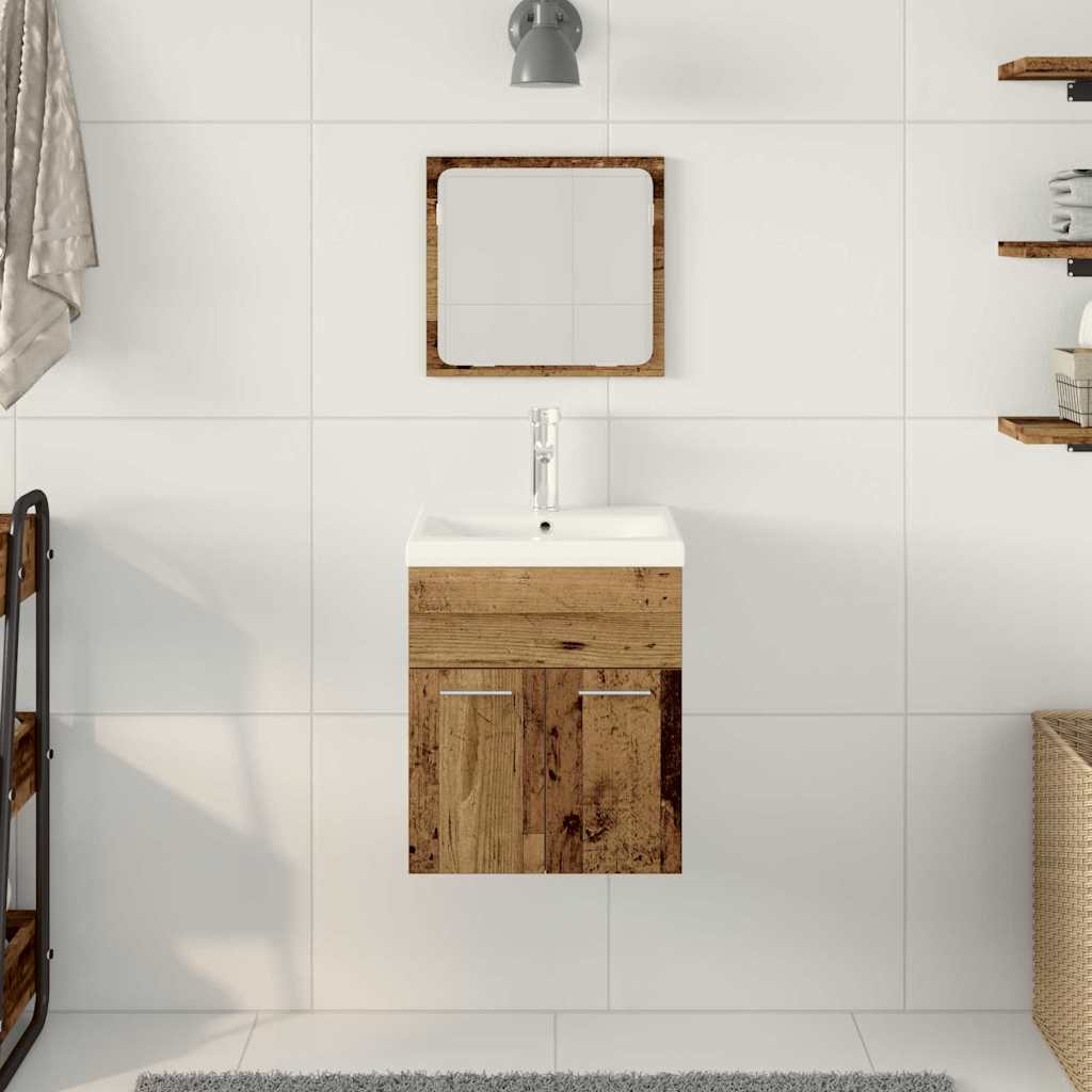 Set de mobilier pentru baie 3 pcs Lemn Vechi 41 x 38.5 x 46 cm GartenMobel Dekor