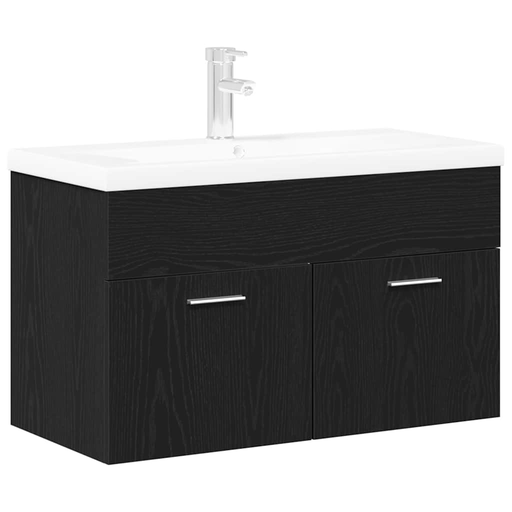 Dulap de chiuvetă Stejar negru 80 x 38.5 x 46 cm Lemn compozit GartenMobel Dekor