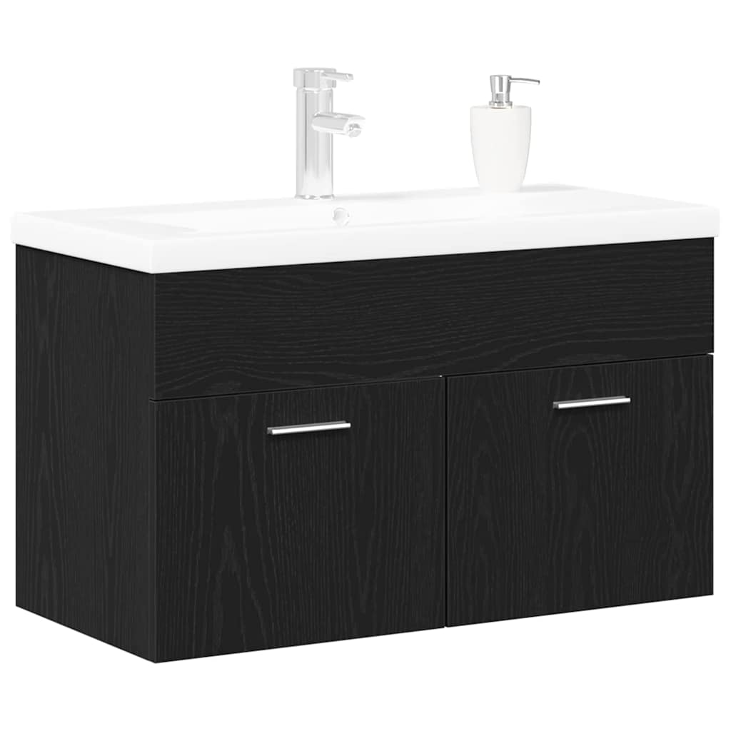 Dulap de chiuvetă Stejar negru 80 x 38.5 x 46 cm Lemn compozit GartenMobel Dekor
