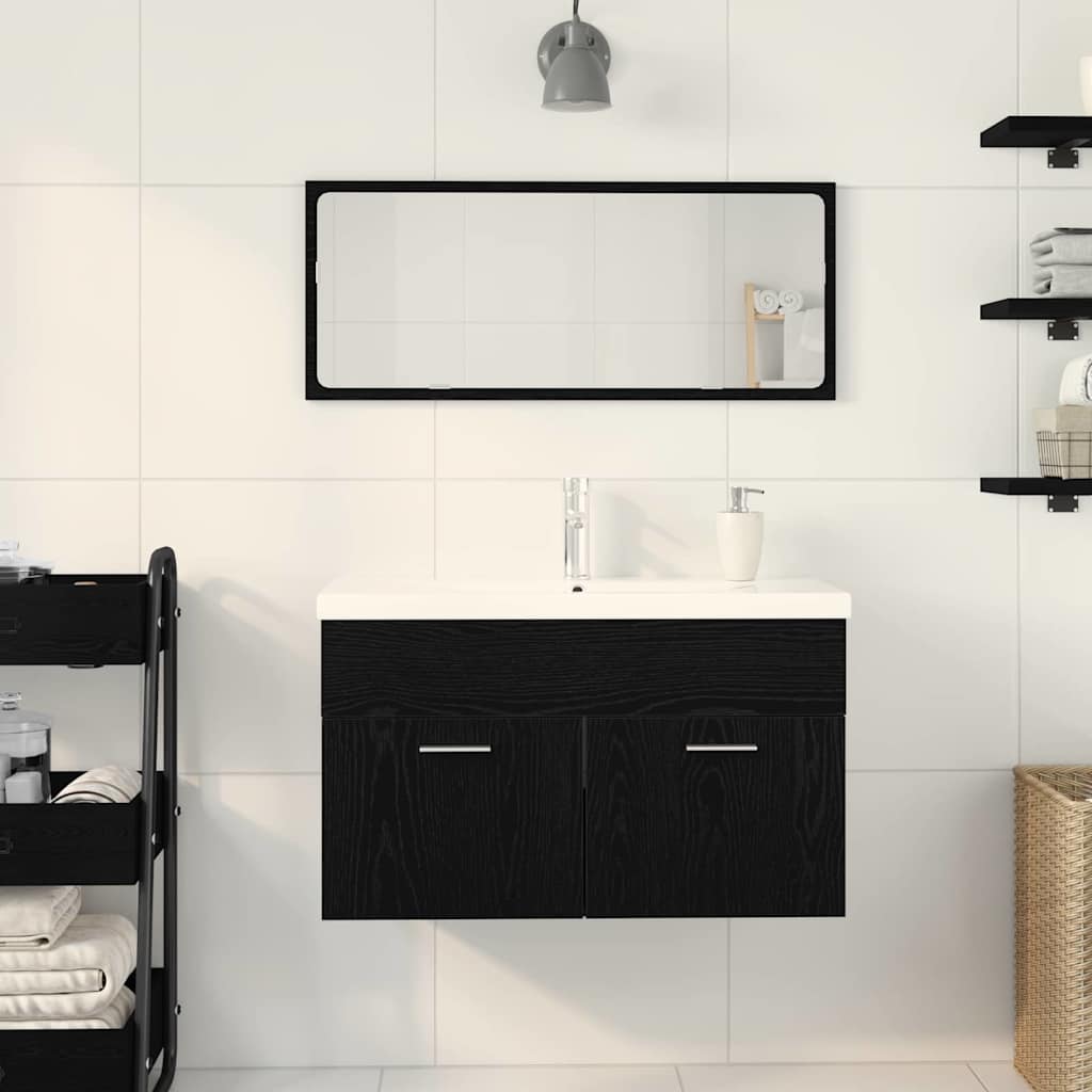 Dulap de chiuvetă Stejar negru 80 x 38.5 x 46 cm Lemn compozit GartenMobel Dekor