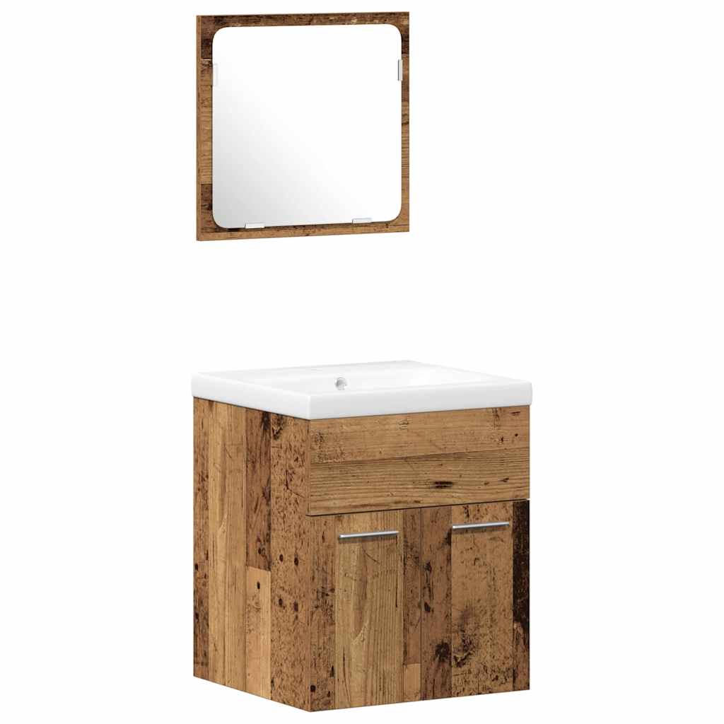 Set de Mobilă pentru Baie 4 pcs Lemn Vechi 41 x 38.5 x 46 cm GartenMobel Dekor