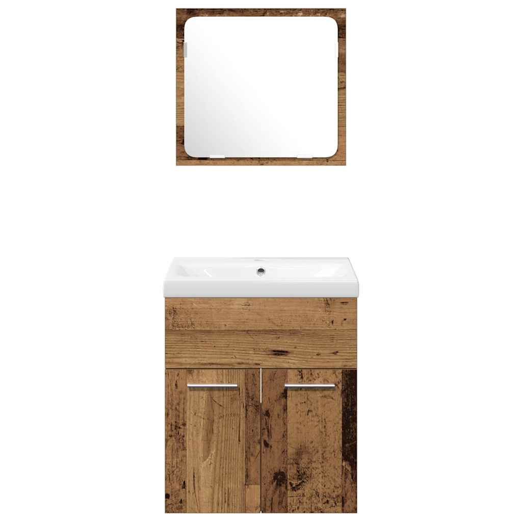 Set de Mobilă pentru Baie 4 pcs Lemn Vechi 41 x 38.5 x 46 cm GartenMobel Dekor