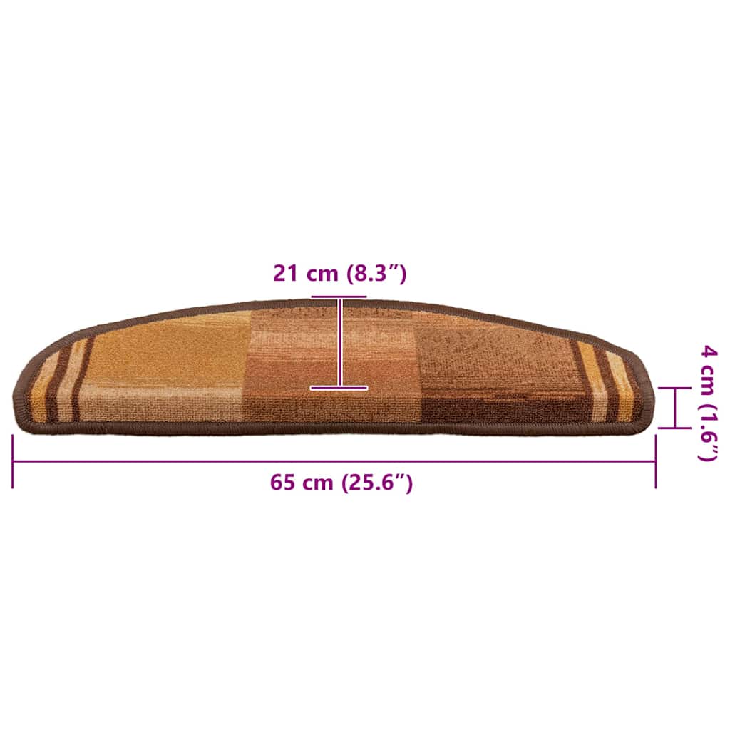 Covorașe pentru scări autoadezive, 5 buc., maro, 65x21x4 cm GartenMobel Dekor