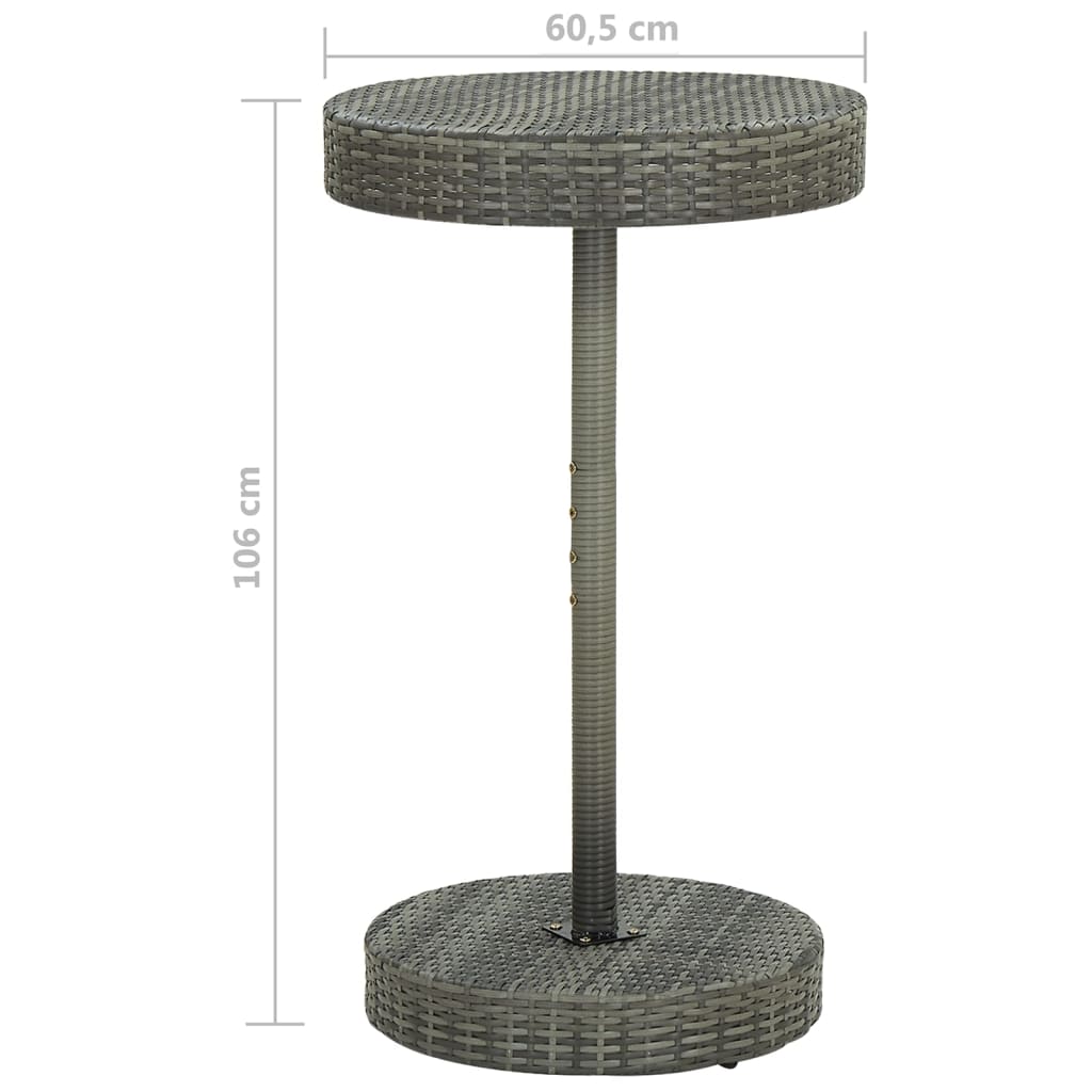 Set mobilier bar de grădină, cu perne, 3 piese, gri, poliratan GartenMobel Dekor