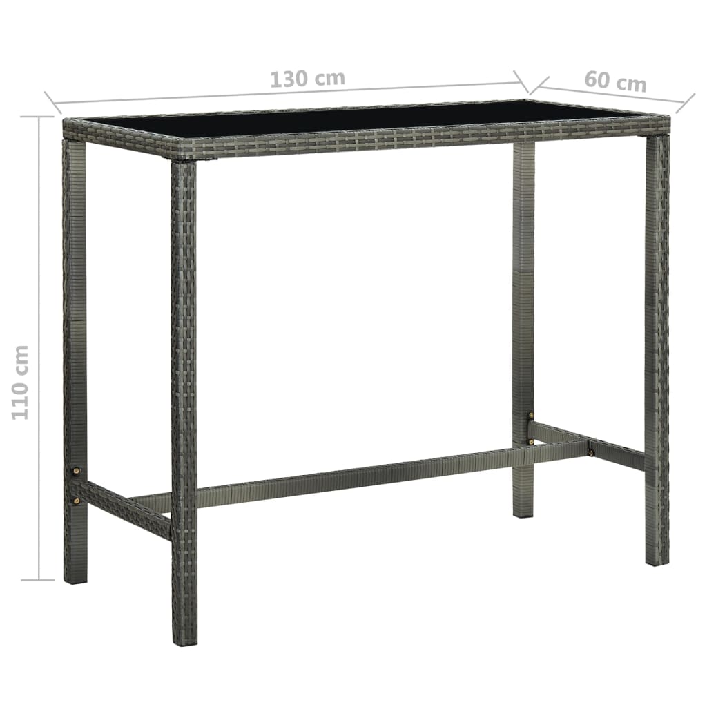 Set mobilier bar de grădină cu perne, 5 piese, gri, poliratan GartenMobel Dekor