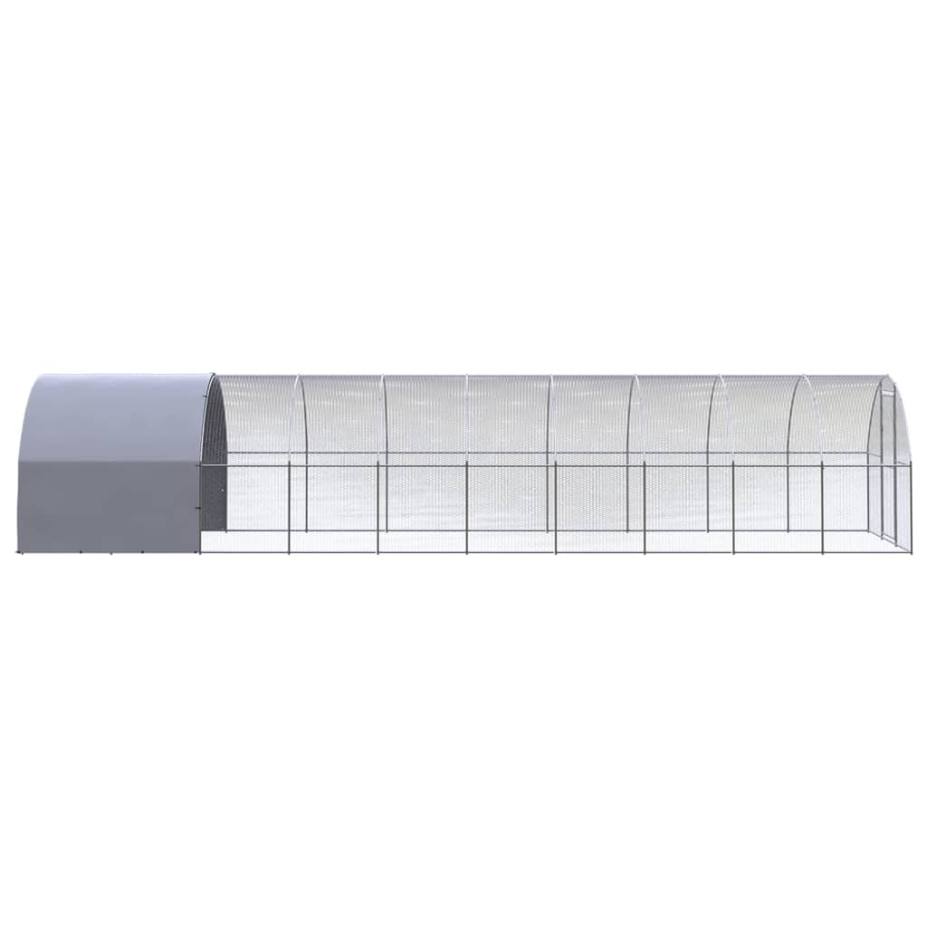 Coteț de găini pentru exterior, 3x10x2 m, oțel zincat GartenMobel Dekor